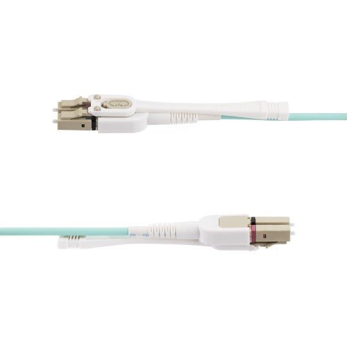 StarTech.com 10m (32.8ft) LC to LC (UPC) OM4 Multimode Fiber Optic Cable w/Push Pull Tabs, 50/125µm, 100G, Bend Insensitive, Low Insertion Loss - LSZH Fiber Jumper Cord