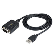 StarTech.com 3ft (1m) USB to Serial Cable with COM Port Retention, DB9 Male RS232 to USB Converter, USB to Serial Adapter for PLC/Printer/Scanner, Prolific Chipset, Windows/Mac - TAA