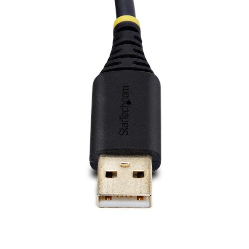 StarTech.com 6.6ft (2m) USB to Null Modem Serial Adapter Cable, COM Retention, FTDI, USB-A to DB9 RS232, Interchangeable DB9 Screws/Nuts, Windows/macOS/Linux