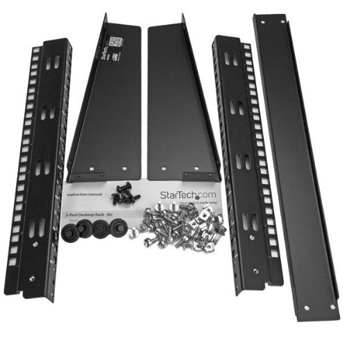 StarTech.com 2-Post 8U Desktop Server Rack, Small Open Frame 19in Computer Rack, Compact Network Rack for AV / Studio / Data / IT Equipment - Free Standing Two-Post Home/Office Rack - TAA
