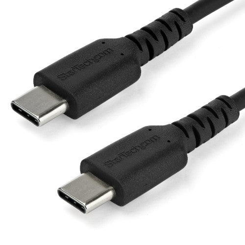 StarTech.com 6.6ft (2m) USB-C Fast Charging Cable, Rugged, Charge & Sync, 60W (3A) PD, USB 2.0, Black TPE Jacket and Aramid Fiber - USB C Charging Cord