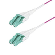 StarTech.com 15m (50ft) LC to LC (UPC) OM4 Multimode Fiber Optic Cable, Erika Violet, 50/125µm, 40G/100G, LOMMF/VCSEL, Uniboot Fiber Jumper Cord, OFNR Riser Rated