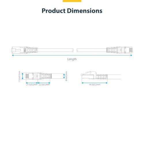 StarTech.com 2m White CAT8 Ethernet Cable, Snagless RJ45, 25G/40G, 2000MHz, 100W PoE++, S/FTP, 26AWG Pure Bare Copper Wire, LSZH, Shielded Network Patch Cord w/Strain Reliefs, Individually Tested