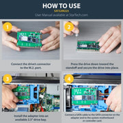 StarTech.com M.2 SATA SSD to 2.5in SATA Adapter, M.2 NGFF to SATA Converter, Open-Frame Bracket, 7mm High, M2 Hard Drive Adapter - Not Compatible with NVMe - TAA