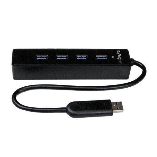 StarTech.com 4 Port Portable SuperSpeed USB 3.0 Hub with Built-in Cable - 5Gbps