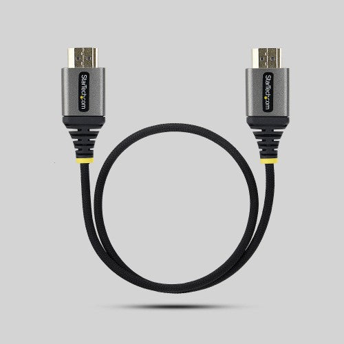 StarTech.com 50cm (1.6ft) Premium Certified High Speed HDMI Cable, Ultra Flexible HDMI Cable, 4K 60Hz/1440p 144Hz w/HDR10/ARC, 18Gbps, High Flex Braided HDMI Cord