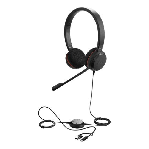Jabra Evolve 20 SE Headset Wired Head-band Office/Call center USB Type-C / USB Type-A Black