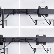 StarTech.com Desk Mount Triple Monitor Arm with Crossbar For Up To Three 27in Screens, VESA 75x75/100x100, Tool-Less Arm Adjustments, C-Clamp/Grommet, Spring-Assisted Arm
