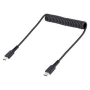 StarTech.com 1.6ft (50cm) USB-C Fast Charging Cable, Rugged, Coiled, Charge & Sync, 3A, USB 2.0, TPE Jacket and Aramid Fiber - USB C Charging Cord