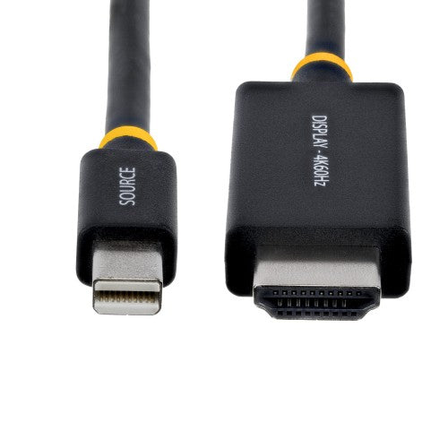 StarTech.com 1m (3ft) Mini DisplayPort to HDMI Adapter Cable, 4K 60Hz with HBR3/HDCP 2.3/DPCP, MDP to HDMI 2.0, Active Video Converter, Mini DisplayPort Desktop to HDMI Monitor