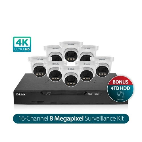 D-LINK DCS-F4808E Vigilance 8 x 8MP Kit