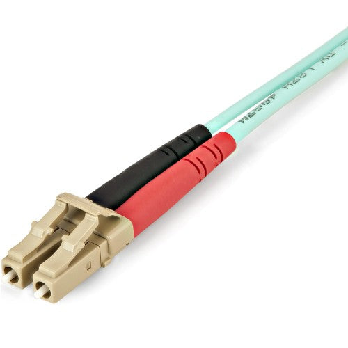 StarTech.com 5m (16.4ft) LC/UPC to LC/UPC OM4 Multimode Fiber Optic Cable, 50/125µm LOMMF/VCSEL Zipcord Fiber, 100G, Low Insertion Loss - LSZH Fiber Jumper Cord