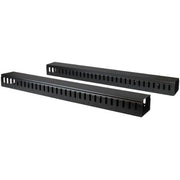StarTech.com 2-Pack 20U Vertical Cable Organizer with Finger Ducts, Vertical Cable Management Panel, 40U Rack-Mount Cable Raceway, 2x 3ft (91cm) Wire Organizers