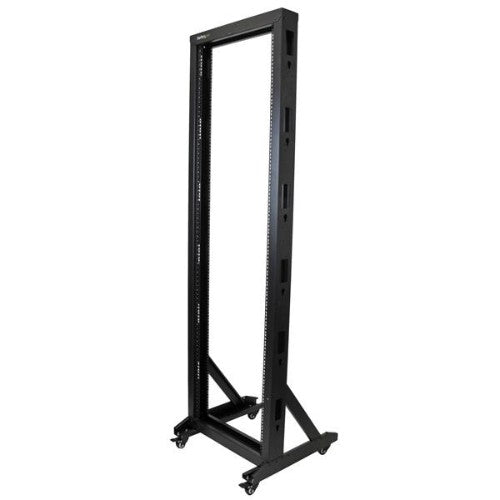 StarTech.com 42U 2-Post Open Frame Server Rack, 19in Rolling IT Rack with 661lb (300kg) Weight Capacity, Space-Saving Floor-Standing Network Rack