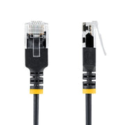 StarTech.com 1.5m Black Ultra Slim Cat6A Ethernet Cable, UTP, Pure Bare Copper Wire, 34AWG Slim RJ45 Network Patch Cord, Individually Tested