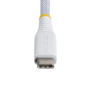 StarTech.com 15cm (6in) White USB-C Charging Cable, 60W (3A) PD, Dual-Layer Braided Nylon/TPE Jacket, Rugged USB C Charging Cord, USB 2.0 Laptop Charger Cable