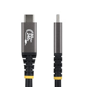 StarTech.com 1m (3ft) USB4 Cable, 80Gbps, USB-IF Certified USB-C Cable, 240W PD, 8K 120Hz/4K 240Hz DP2.1 DP80, TPE Jacket, Thunderbolt 4 Compatible - Black USB-C Cord