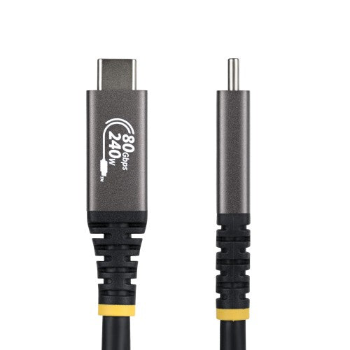 StarTech.com 1.5m (5ft) USB4 Cable, 80Gbps, USB-IF Certified USB-C Cable, 240W PD, 8K 120Hz/4K 240Hz DP2.1 DP80, TPE Jacket, Thunderbolt 4 Compatible - Black USB-C Cord