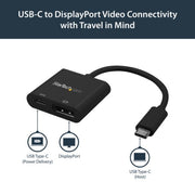 StarTech.com USB C to DisplayPort Adapter with Power Delivery - 4K 60Hz HBR2 - USB Type-C to DP 1.2 Monitor Video Converter w/ Charging - 60W PD Pass-Through - Thunderbolt 3 Compatible