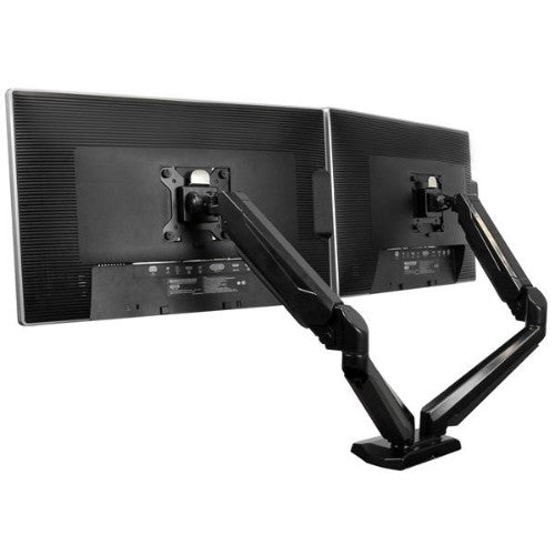 StarTech.com Desk Mount Dual Monitor Arm with USB & Audio, Desk Clamp VESA Mount for up to 32" (17.6lb/8kg) Displays, Ergonomic Full Motion Dual Monitor Arm - Black
