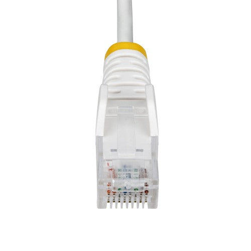 StarTech.com 1m White Slim CAT6 Ethernet Cable, Snagless, 100W PoE, UTP, LSZH, 28AWG Pure Bare Copper Wire, Slim RJ45 Network Patch Cord w/Strain Reliefs, Individually Tested