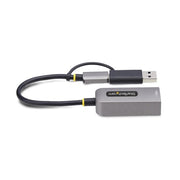 StarTech.com USB-C to Ethernet Adapter with USB-A Dongle, 10/100/1000Mbps, USB 3.0 to Gigabit Ethernet Network Adapter, 6in/15cm Attached Cable, USB GbE Adapter