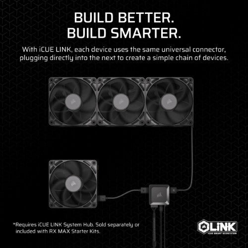 Corsair iCUE LINK RX120 MAX Computer case Fan 12 cm Black 1 pc(s)