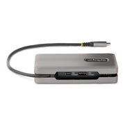 StarTech.com USB-C Multiport Adapter - 4K 60Hz HDMI/DP - 3-Port USB Hub - 100W Power Delivery Pass-Through - GbE - Travel Mini Docking Station w/ Charging - 1ft/30cm Wrap-Around Cable