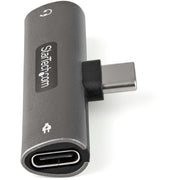 StarTech.com USB C Audio & Charge Adapter - USB-C Audio Adapter w/ 3.5mm TRRS Headphone/Headset Jack and 60W USB Type-C Power Delivery Pass-through Charger - For USB-C Phone/Tablet/Laptop