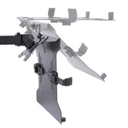 StarTech.com Monitor Arm with VESA Laptop Tray, For a Laptop (4.5kg/9.9lb) and a Single Display up to 32" (17.6lb/8kg), Black, Vented Tray, Adjustable Laptop Arm Mount, C-clamp/Grommet Mount