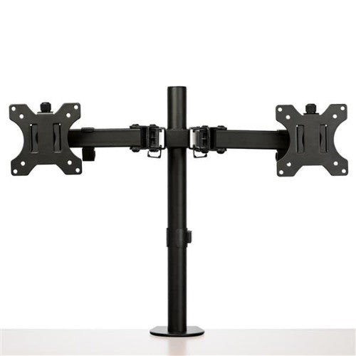 StarTech.com Desk Mount Dual Monitor Arm - Desk Clamp / Grommet VESA Monitor Mount for up to 32" (17.6lb/8kg) Displays - Ergonomic Articulating Monitor Arm - Height Adjustable/Tilt/Swivel/Rotating