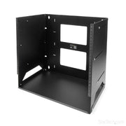 StarTech.com 2-Post 8U Open Frame Wall Mount Network Rack with Built-in Shelf, Wall Mount Data Rack with Adjustable Depth for AV / Computer / IT Equipment, Small Wall-Mount Server Rack - TAA Compliant
