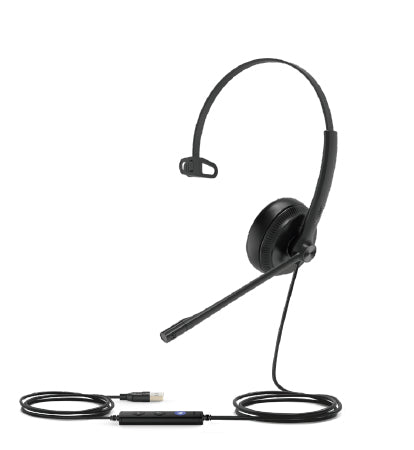 Yealink BONUS BLACK COMSOL QI CHARGER W/YEALINK (UH34) UC WIRED MONO HEADSET, USB-A