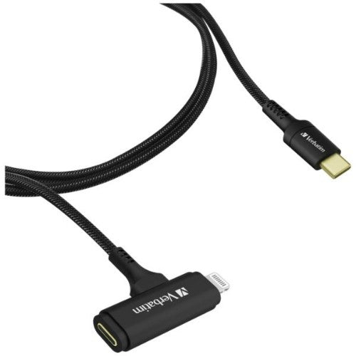 Verbatim USB-C & Lightning 2-in-1 Cable (120cm) USB cable 1.2 m USB C USB C/Lightning 0.48 Gbit/s 60 W Black