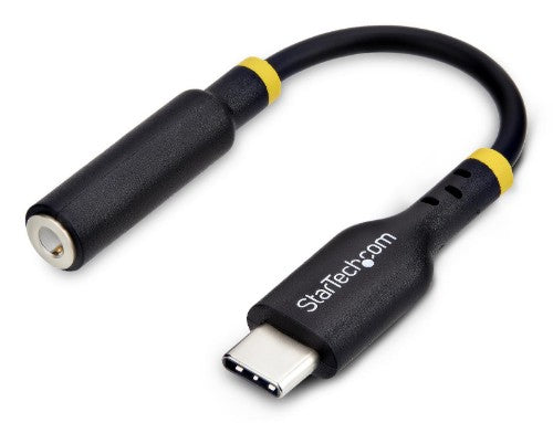 StarTech.com 5in (12.7cm) USB-C to 3.5mm TRRS Headphone/Headset Jack Audio Adapter, USB Type-C Aux Dongle, 32-bit DAC, Supports USB-C/Thunderbolt, Laptop/Phone/Tablet