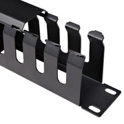 StarTech.com Horizontal 1U Server Rack Cable Management Finger Duct w/ Cover - 19" Network Rack Wire Duct Raceway Panel - Slotted Wire Duct