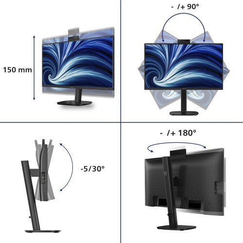 Philips 3000 series 24B2U3301H computer monitor 60.5 cm (23.8") 1920 x 1080 pixels Full HD LCD Black