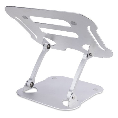 StarTech.com Laptop Stand for Desk, Ergonomic Laptop Stand Adjustable Height, Aluminum, Portable, Supports up to 22lb (10kg), Foldable Laptop Holder for Desk - Angled Notebook Computer Riser/Lift