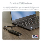 StarTech.com M.2 SSD Enclosure for M.2 SATA SSDs - USB 3.0 (5Gbps) with UASP - TAA