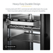 StarTech.com 2-Pack 1U Server Rack Shelf, Vented Universal Rack Mount Cantilever Shelf, For 19" Rack/Cabinet, Heavy-Duty Steel, 44lb/20kg Capacity, 16" Deep Tray