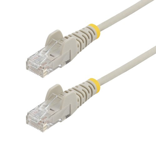 StarTech.com 5m Gray Slim CAT6 Ethernet Cable, Snagless, 100W PoE, UTP, LSZH, 28AWG Pure Bare Copper Wire, Slim RJ45 Network Patch Cord w/Strain Reliefs, Individually Tested