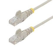 StarTech.com 5m Gray Slim CAT6 Ethernet Cable, Snagless, 100W PoE, UTP, LSZH, 28AWG Pure Bare Copper Wire, Slim RJ45 Network Patch Cord w/Strain Reliefs, Individually Tested
