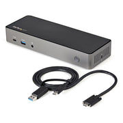 StarTech.com USB-C & USB-A Dock - Hybrid Universal Triple Monitor Laptop Docking Station w/ DisplayPort & HDMI 4K 60Hz - 85W Power Delivery, 6x USB Hub, GbE, Audio - USB 3.1 Gen 2 10Gbps