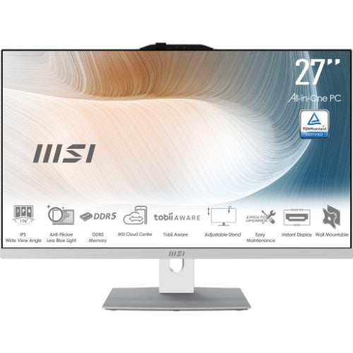 MSI Modern AM272P 1M-1292AU Intel Core 5 120U 68.6 cm (27") 1920 x 1080 pixels All-in-One PC 16 GB DDR5-SDRAM 1 TB SSD Windows 11 Pro Wi-Fi 6E (802.11ax) White