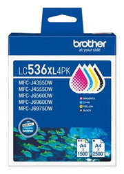 Brother LC536XL4PK ink cartridge 4 pc(s) Original High (XL) Yield Black, Cyan, Magenta, Yellow