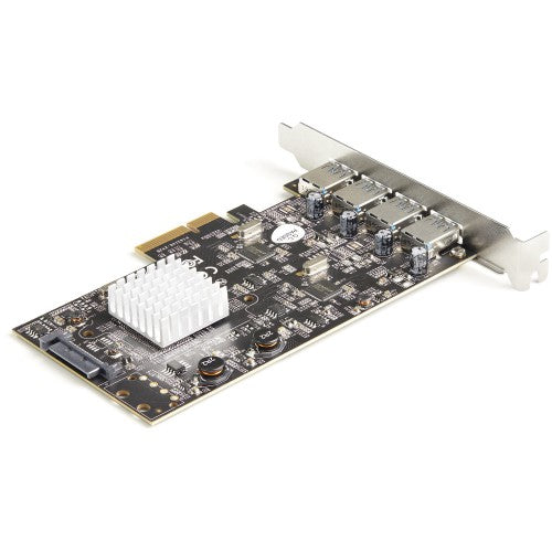 StarTech.com 4-Port USB PCIe Card - 10Gbps USB 3.2 Gen 2 Type-A PCI Express Expansion Card with 2 Controllers - 4x USB-A - USB PCIe Add-On Adapter Card - Windows/Mac/Linux