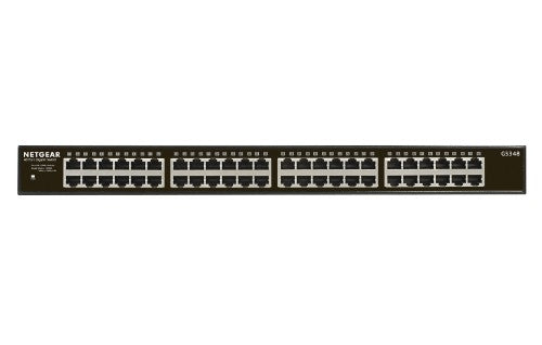 NETGEAR GS348-100AJS network switch Unmanaged Gigabit Ethernet (10/100/1000) 1U Black