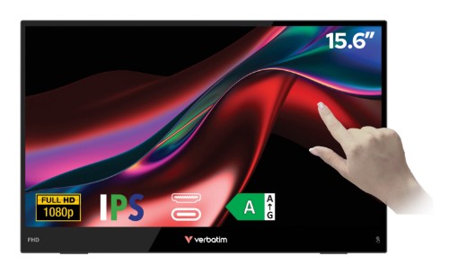 Verbatim 32407 portable TV/monitor Portable monitor Black 39.6 cm (15.6") LCD 1920 x 1080 pixels