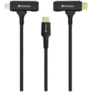 Verbatim USB-C & Lightning 2-in-1 Cable (120cm) USB cable 1.2 m USB C USB C/Lightning 0.48 Gbit/s 60 W Black