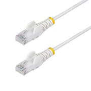 StarTech.com 50cm White Slim CAT6 Ethernet Cable, Snagless, 100W PoE, UTP, LSZH, 28AWG Pure Bare Copper Wire, Slim RJ45 Network Patch Cord w/Strain Reliefs, Individually Tested